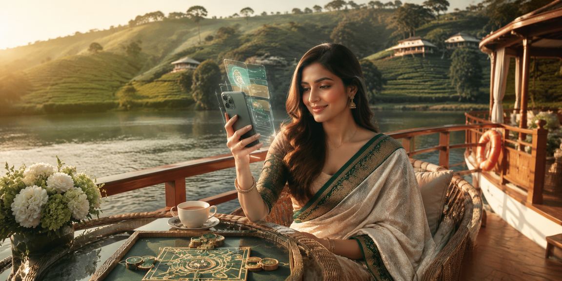 সিলেটের চা বাগানে আড্ডার মাঝে অনলাইন গেম উপভোগ